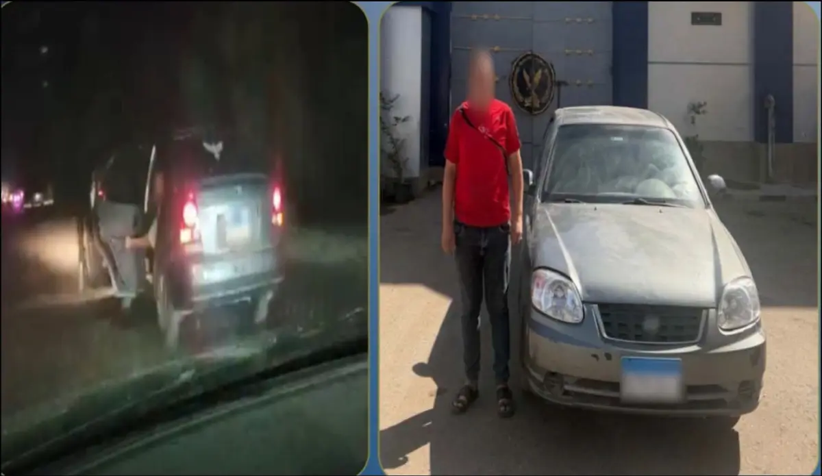 الداخلية تضبط سائقاً أدى حركات استعراضية خطرة بسيارته على طريق بني سويف الزراعي٨