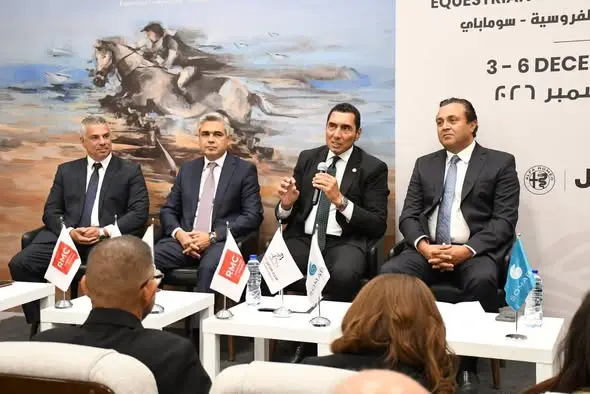 وزير الشباب والرياضة يشهد المؤتمر الصحفي لبطولة مصر الدولية للفروسية بـ "سوما باي"