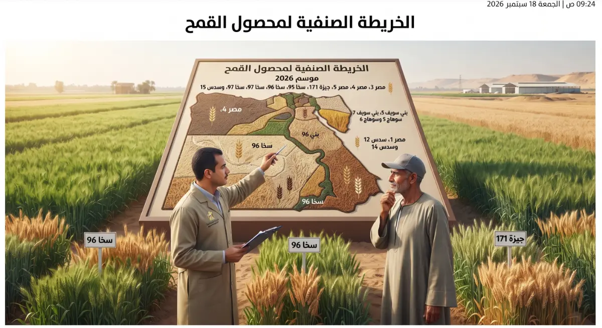 انطلاق الاستعدادات لموسم زراعة القمح.. «الزراعة» تعلن الخريطة الصنفية الرسمية وتحدد الأصناف الأعلى إنتاجية في مصر الوسطى