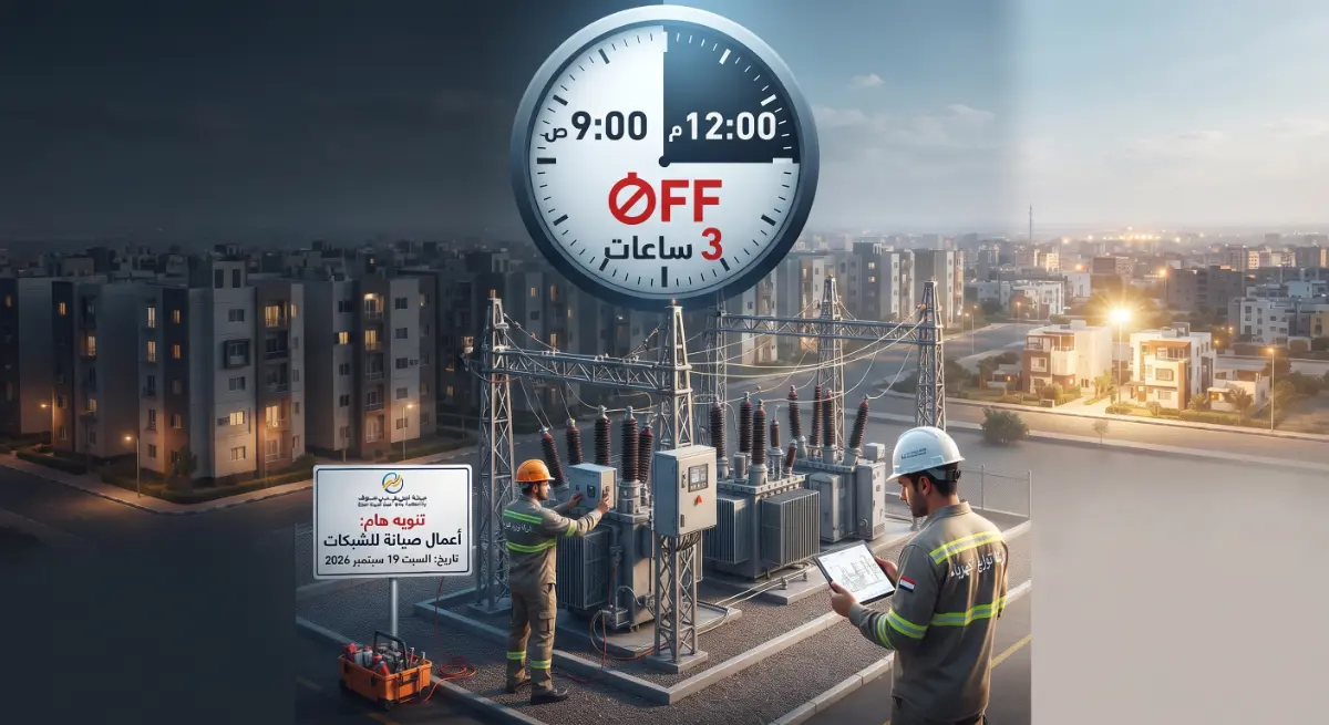 تنويه عاجل من جهاز مدينة بني سويف الجديدة.. قطع الكهرباء عن الحي السكني الرابع لمدة 3 ساعات لأعمال الصيانة